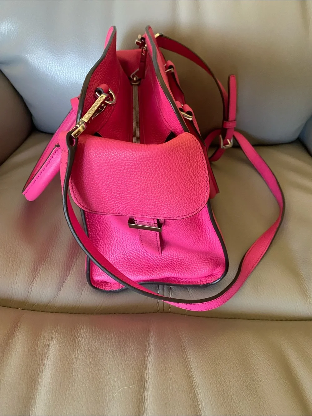 Michael Kors Hot Pink Leather Satchel